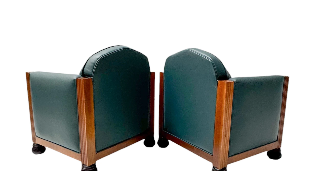 Two Art Deco Amsterdamse School Lounge Chairs by Fa. Drilling Amsterdam, 1920s